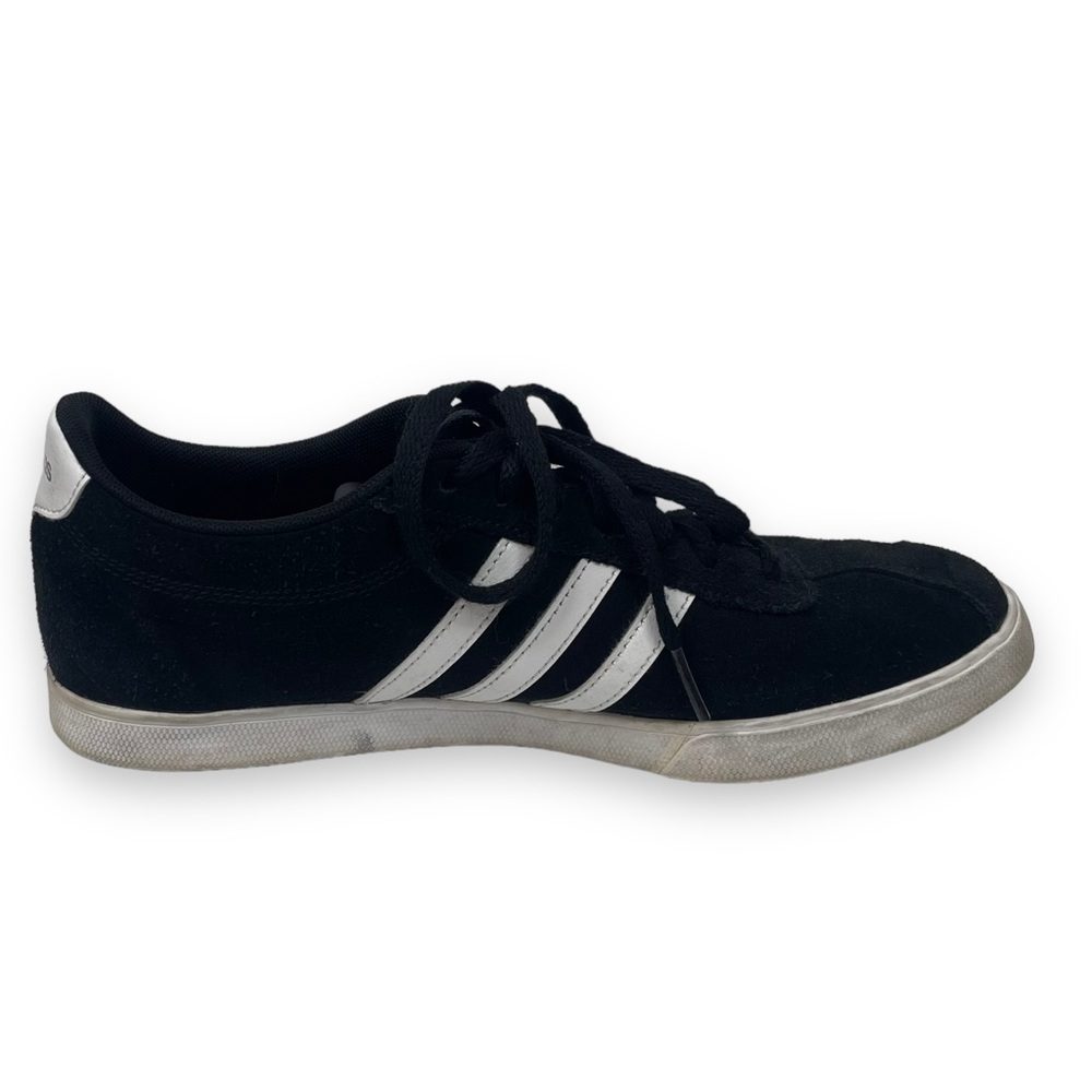 Adidas Classic Black Suede Trainer Sneaker White Stripes White Sidewall Athletic - Picture 8 of 10